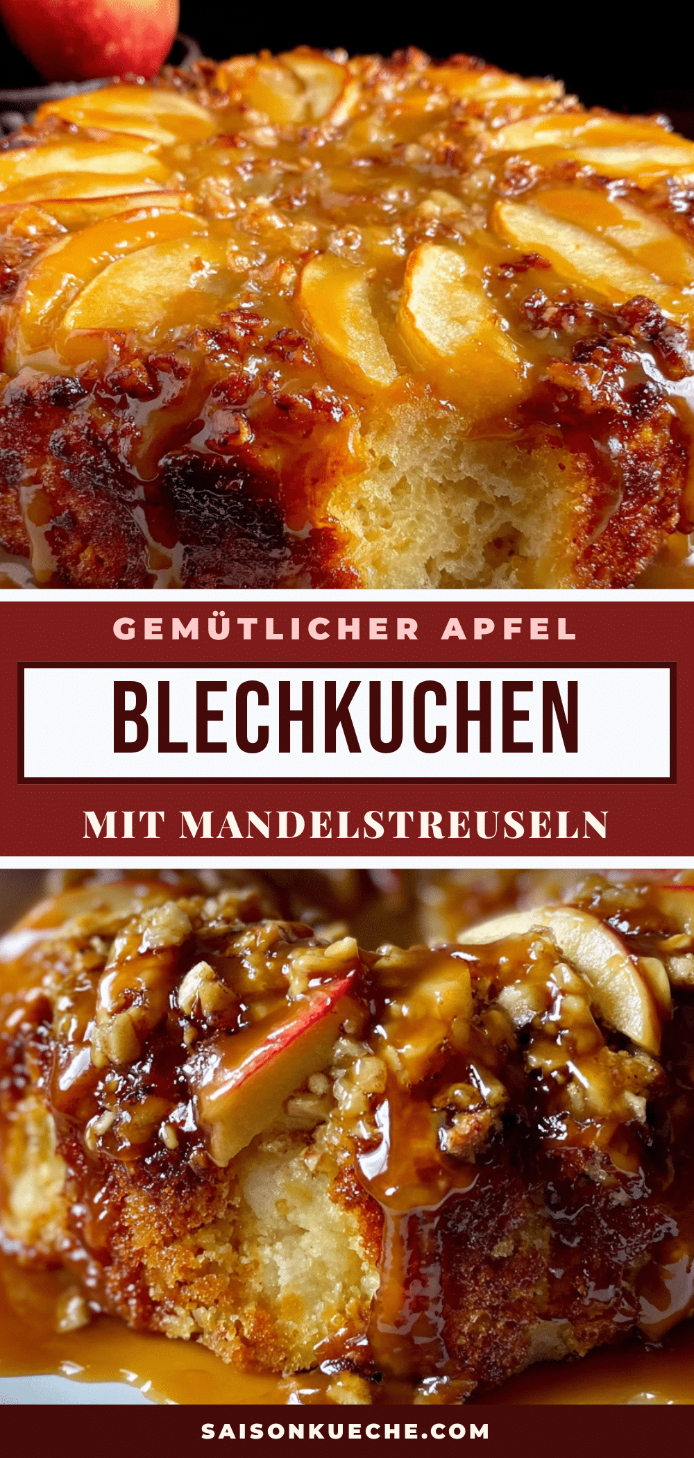 Apfel-Blechkuchen mit Mandelstreuseln recipe