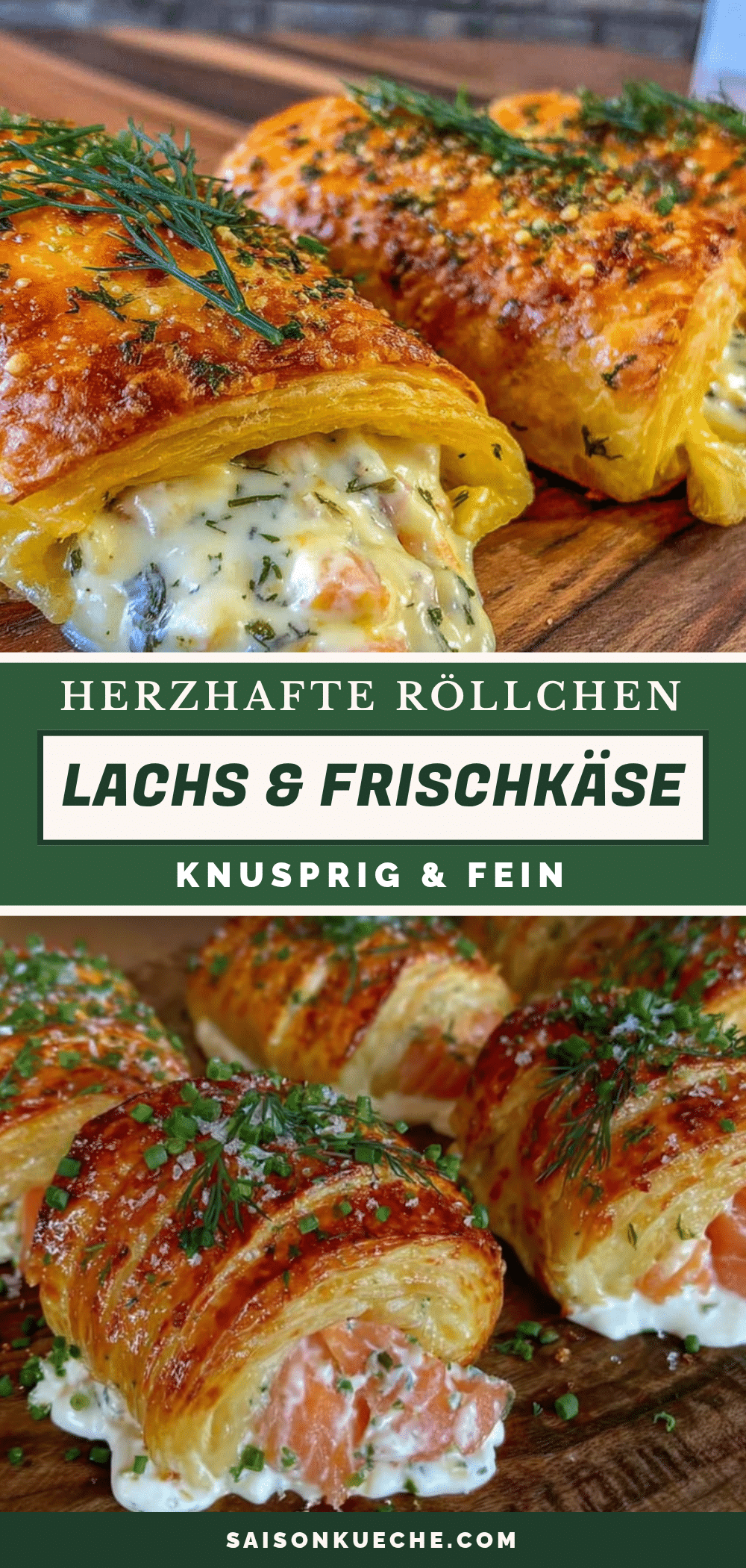 Lachs Frischkäse Blätterteig-Röllchen recipe