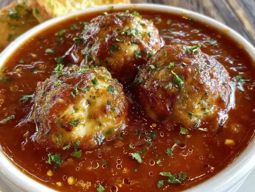 Leichte Blutrote Tomatensuppe mit Mozzarella-Geistern - featured image