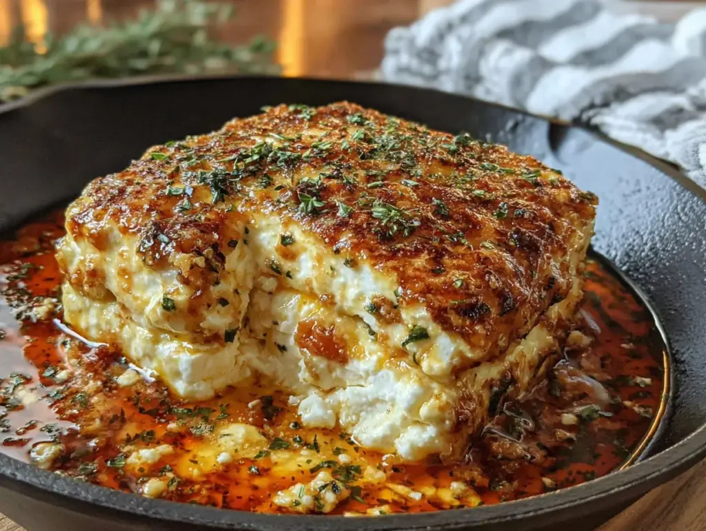 Ofen-Feta mit Tomaten Kichererbsen und Spinat - featured image