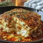 Ofen-Feta mit Tomaten Kichererbsen und Spinat - featured image