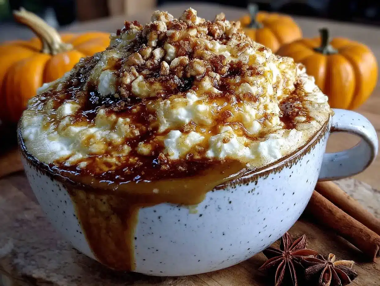 Perfekter Pumpkin Spice Latte mit Kürbispüree preparation steps
