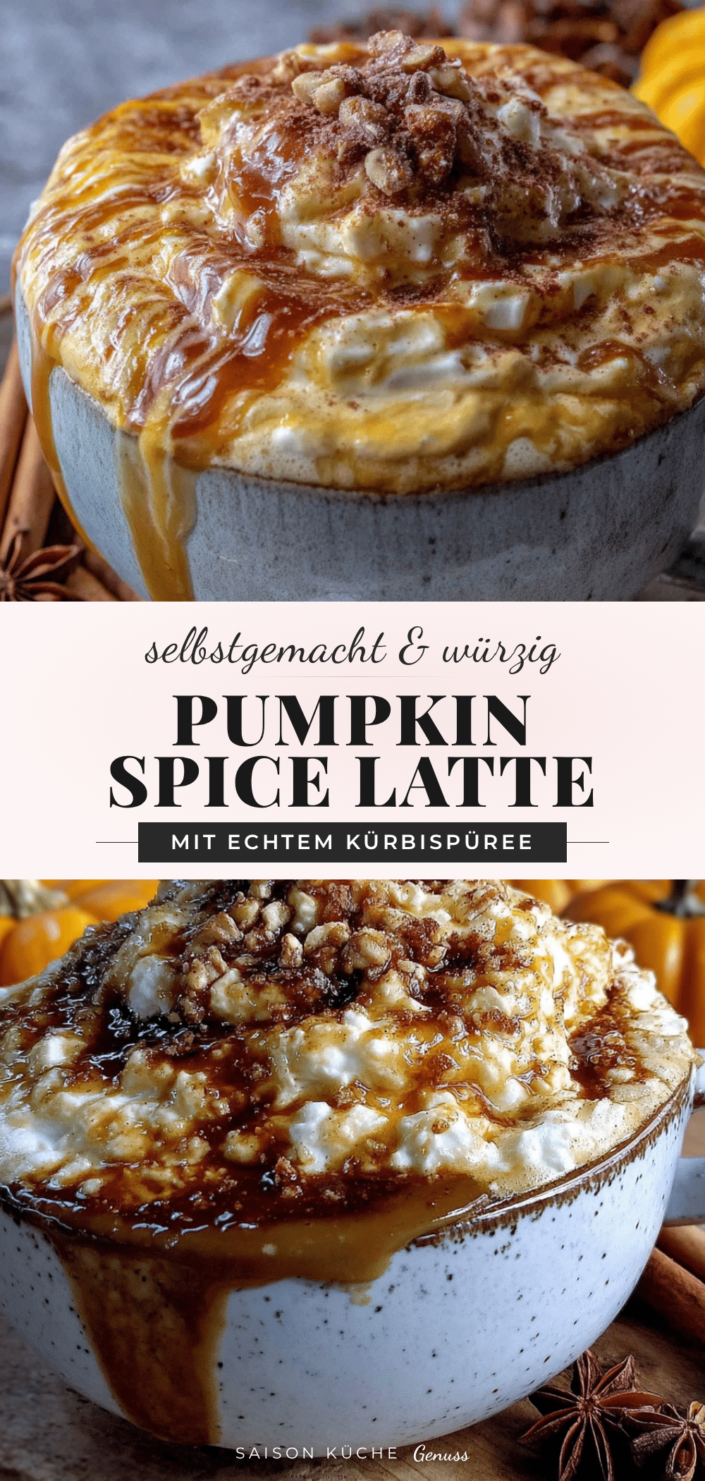 Perfekter Pumpkin Spice Latte mit Kürbispüree recipe