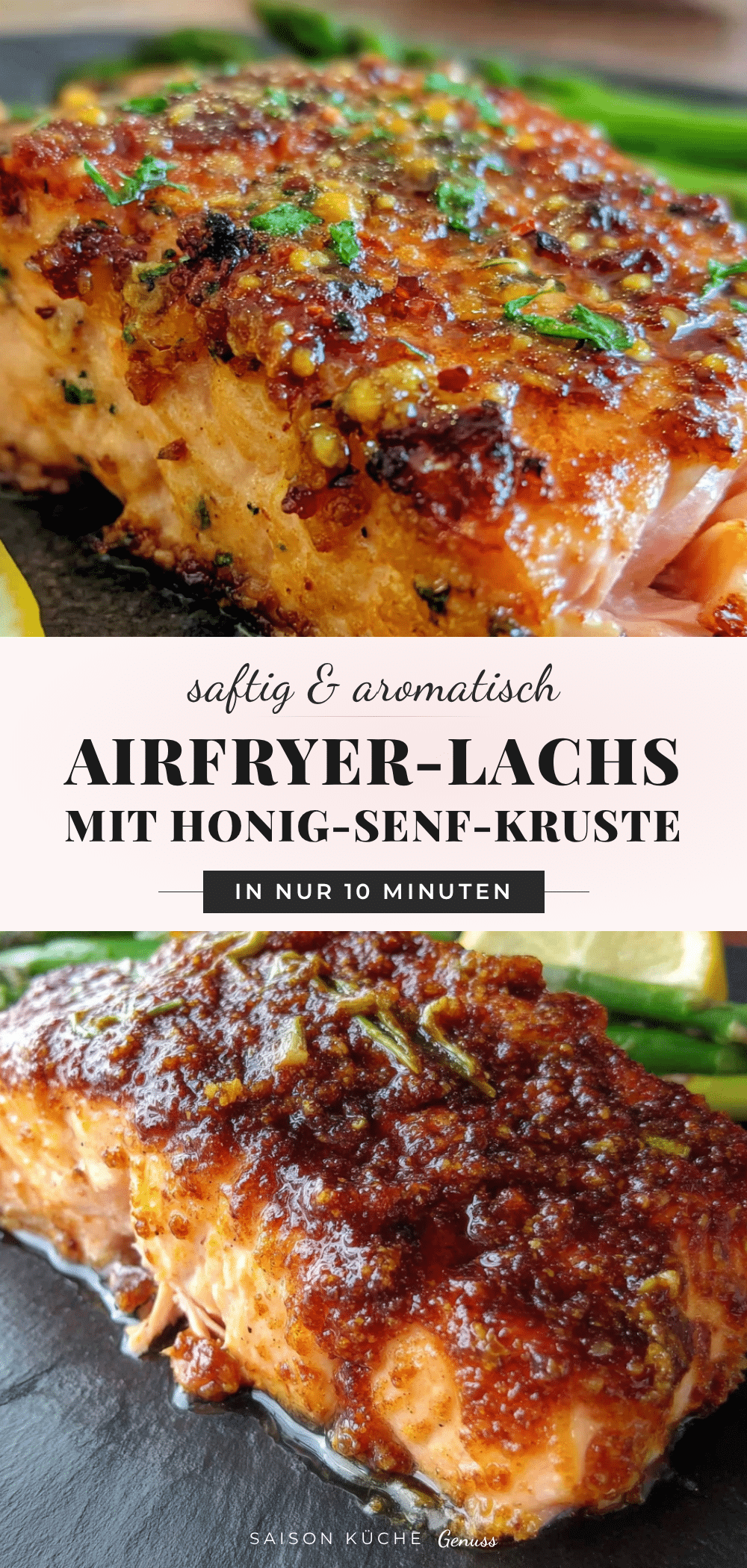 Airfryer-Lachs mit Honig-Senf-Kruste recipe