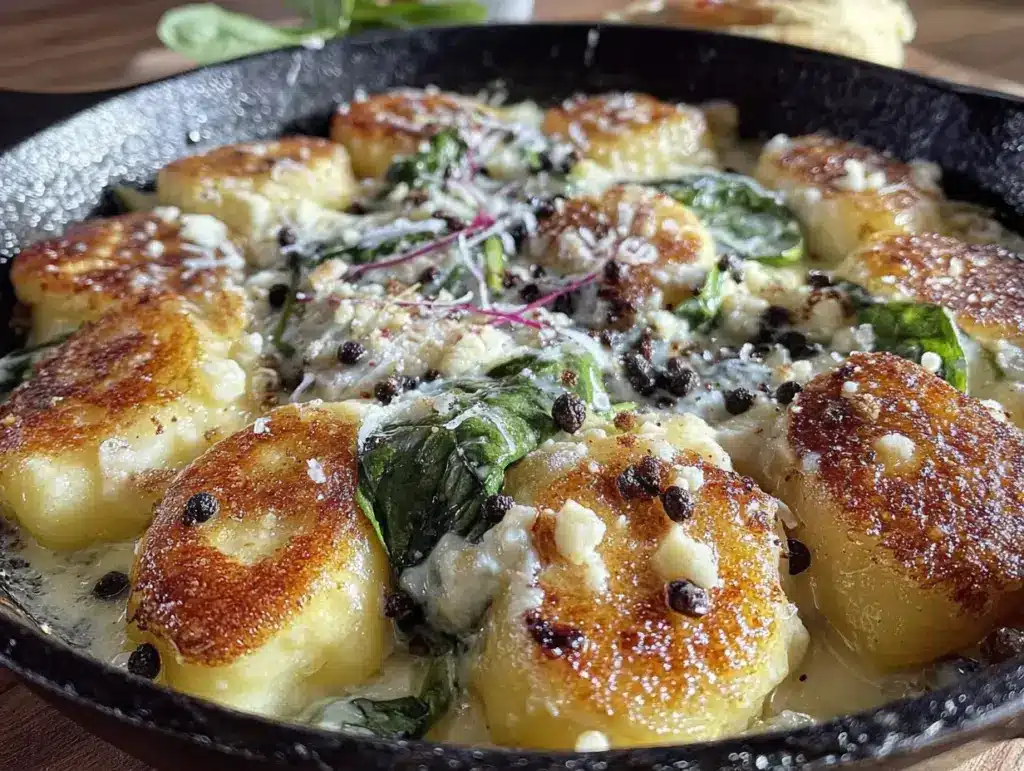 cremige Gnocchi-Pfanne mit Spinat - featured image