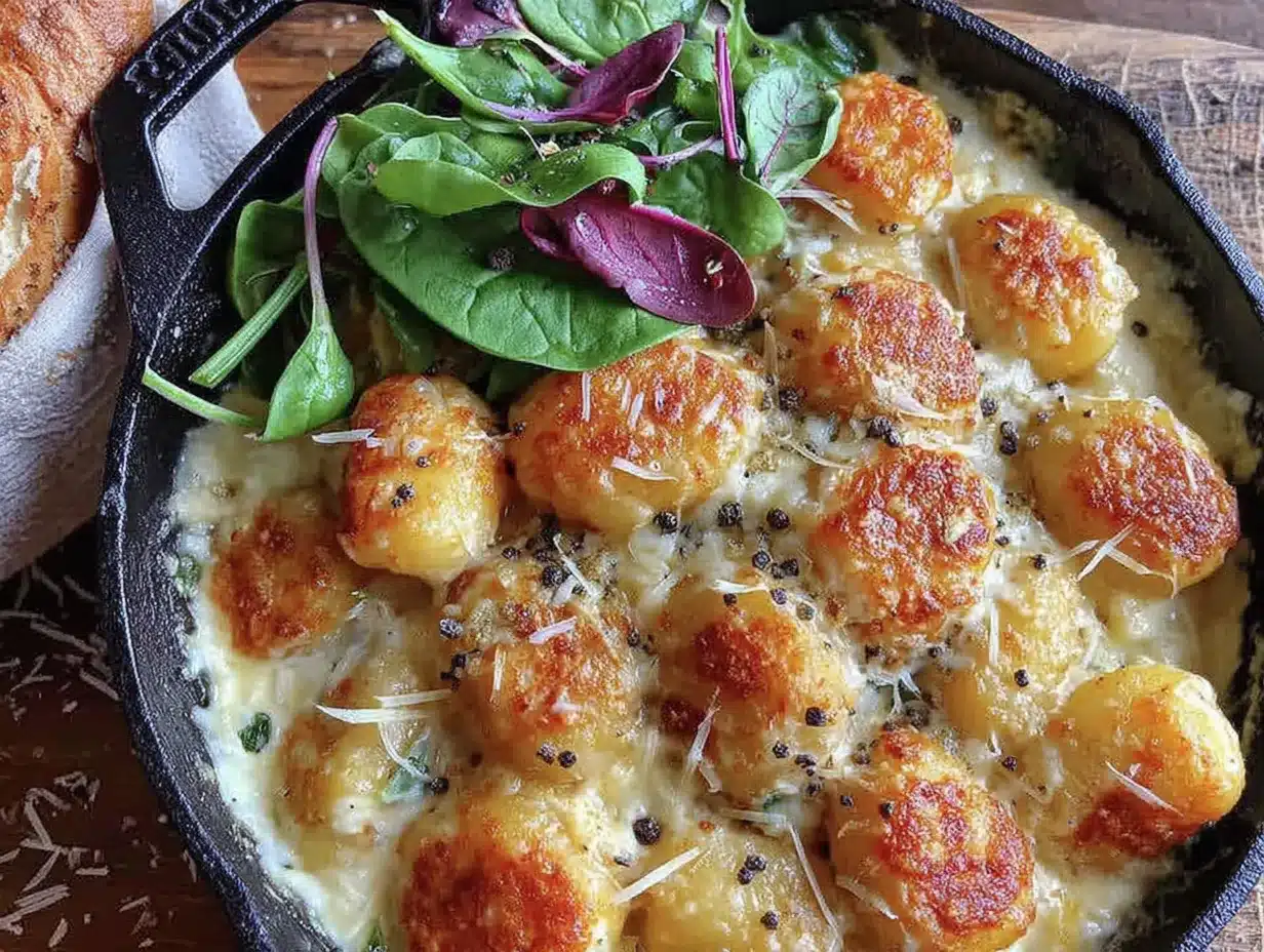 cremige Gnocchi-Pfanne mit Spinat preparation steps