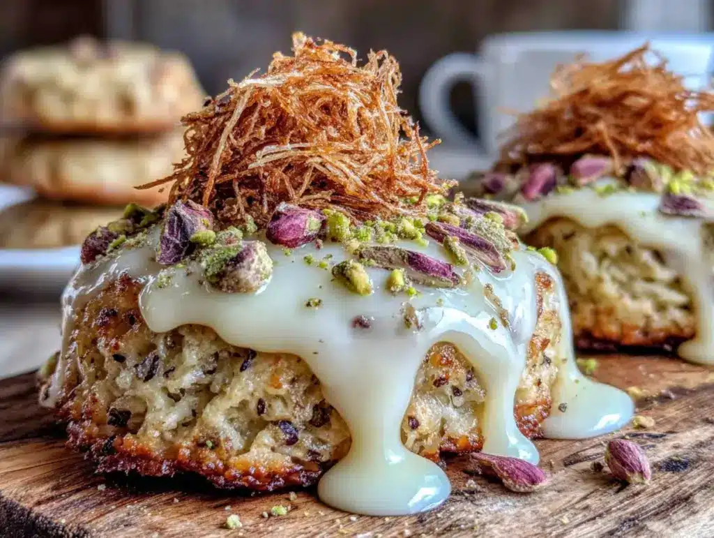 Einfache Pistazien-Plätzchen mit weißer Schokolade und Kataifi-Crunch - featured image