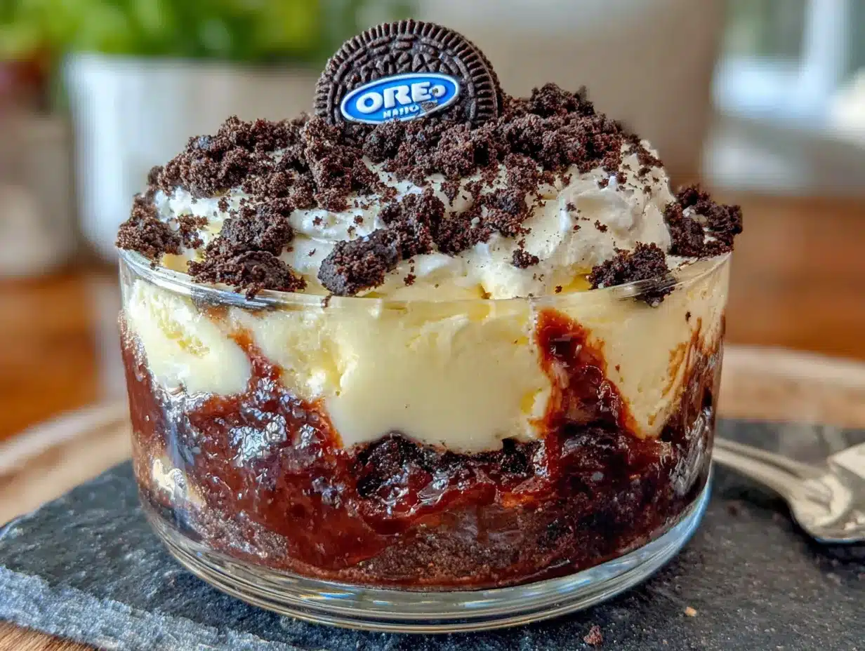 Friedhofs-Erdkuchen im Glas mit Oreo-Erde preparation steps