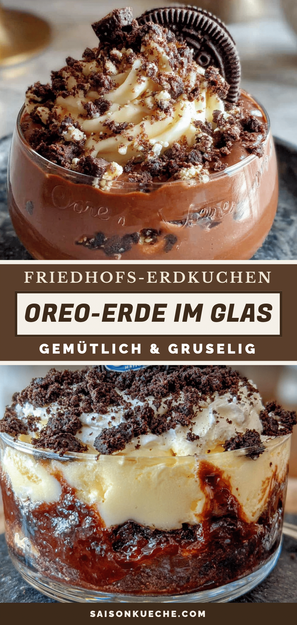 Friedhofs-Erdkuchen im Glas mit Oreo-Erde recipe
