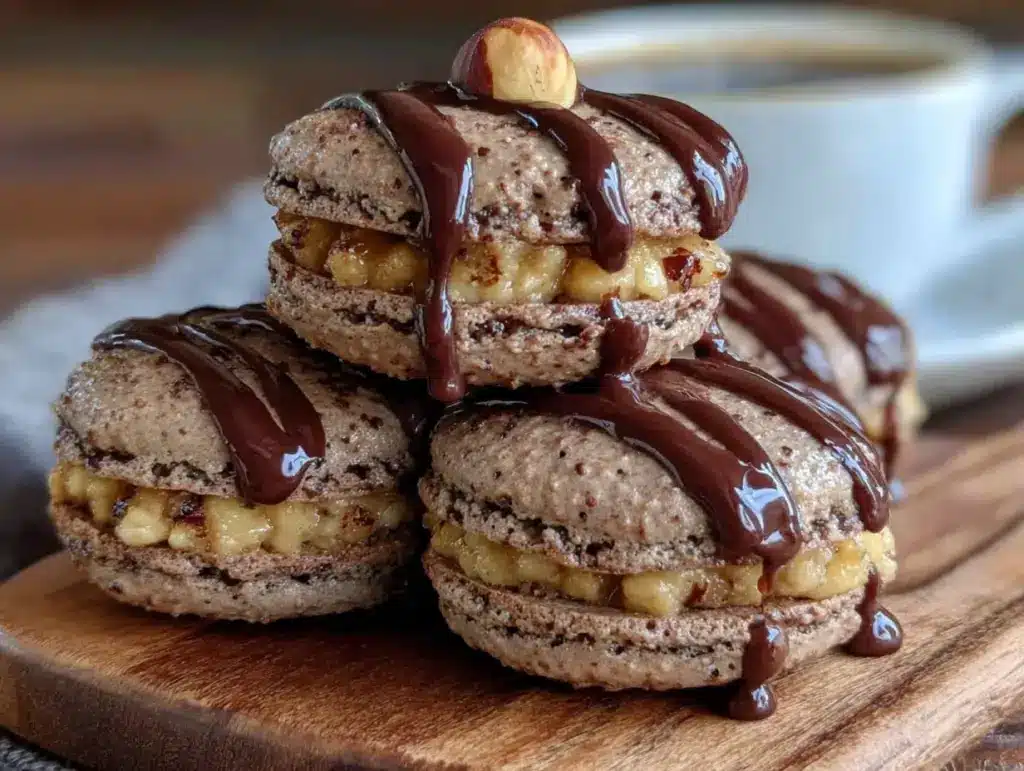 glutenfreie Haselnussmakronen mit Schokotunke - featured image