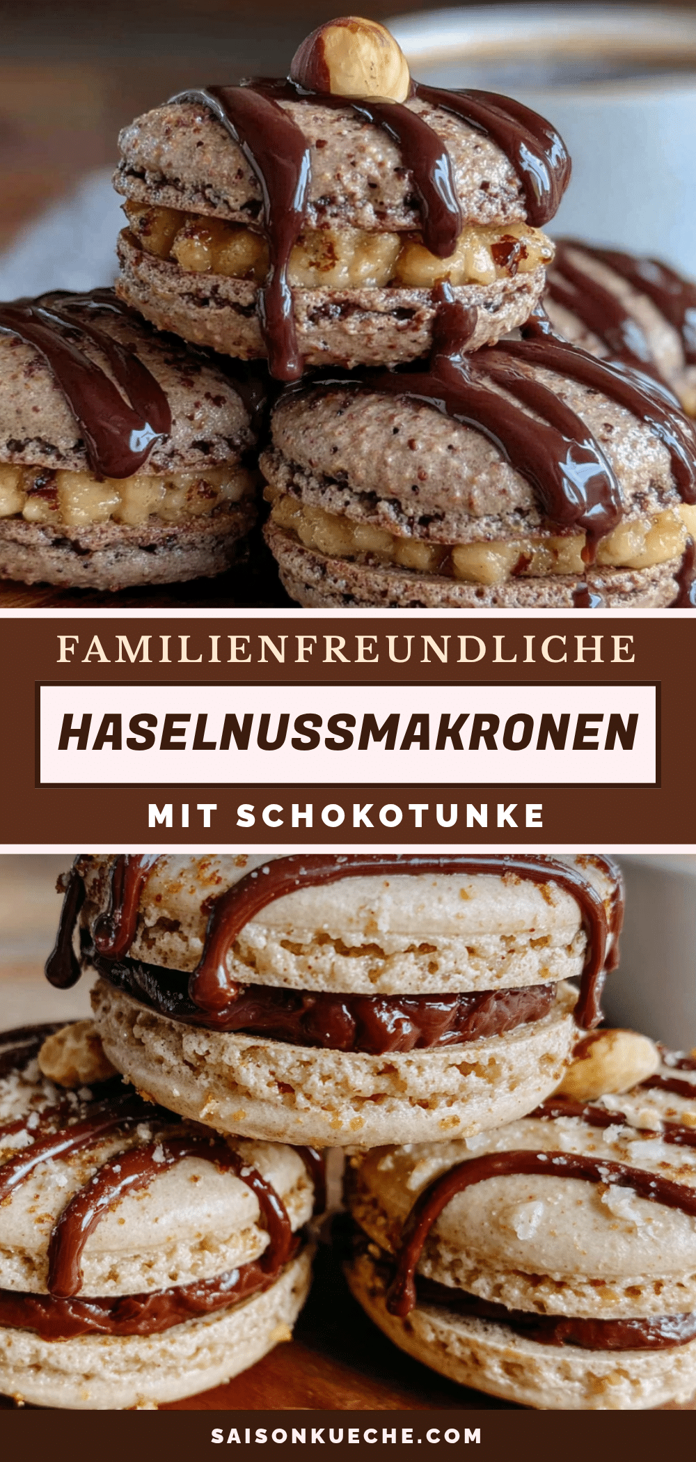 glutenfreie Haselnussmakronen mit Schokotunke recipe
