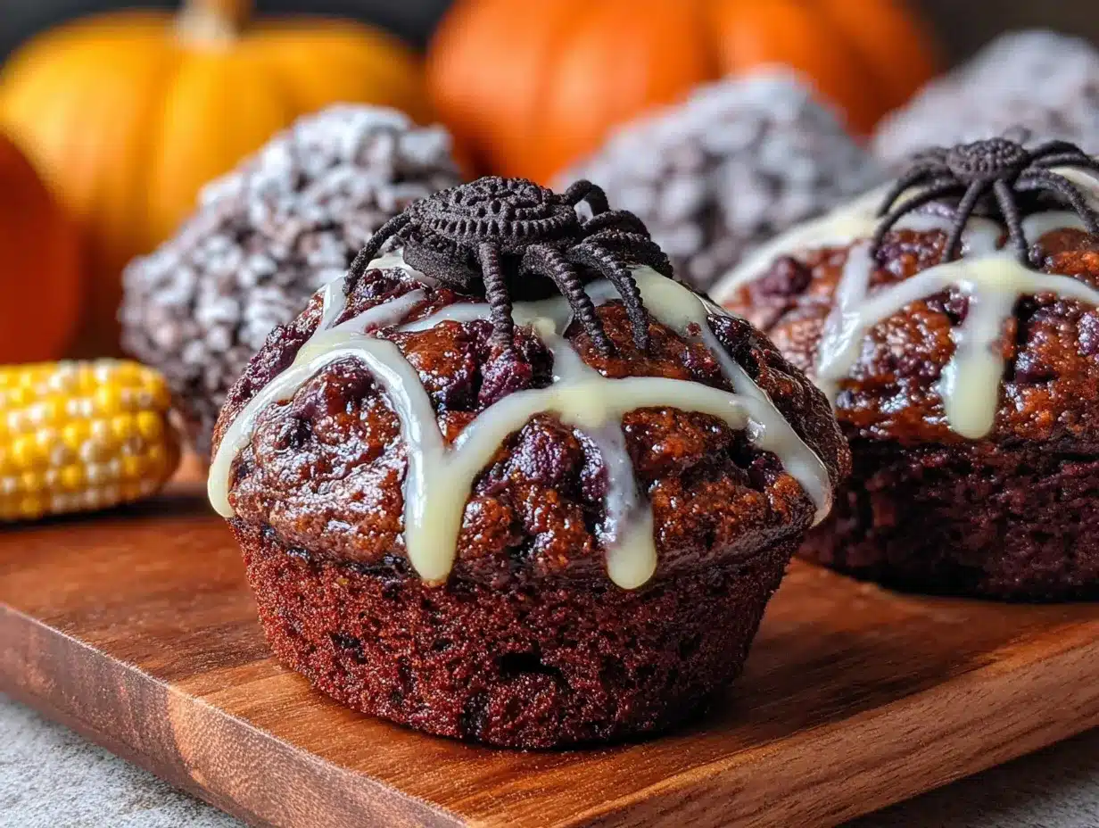 Halloween-Schokomuffins preparation steps