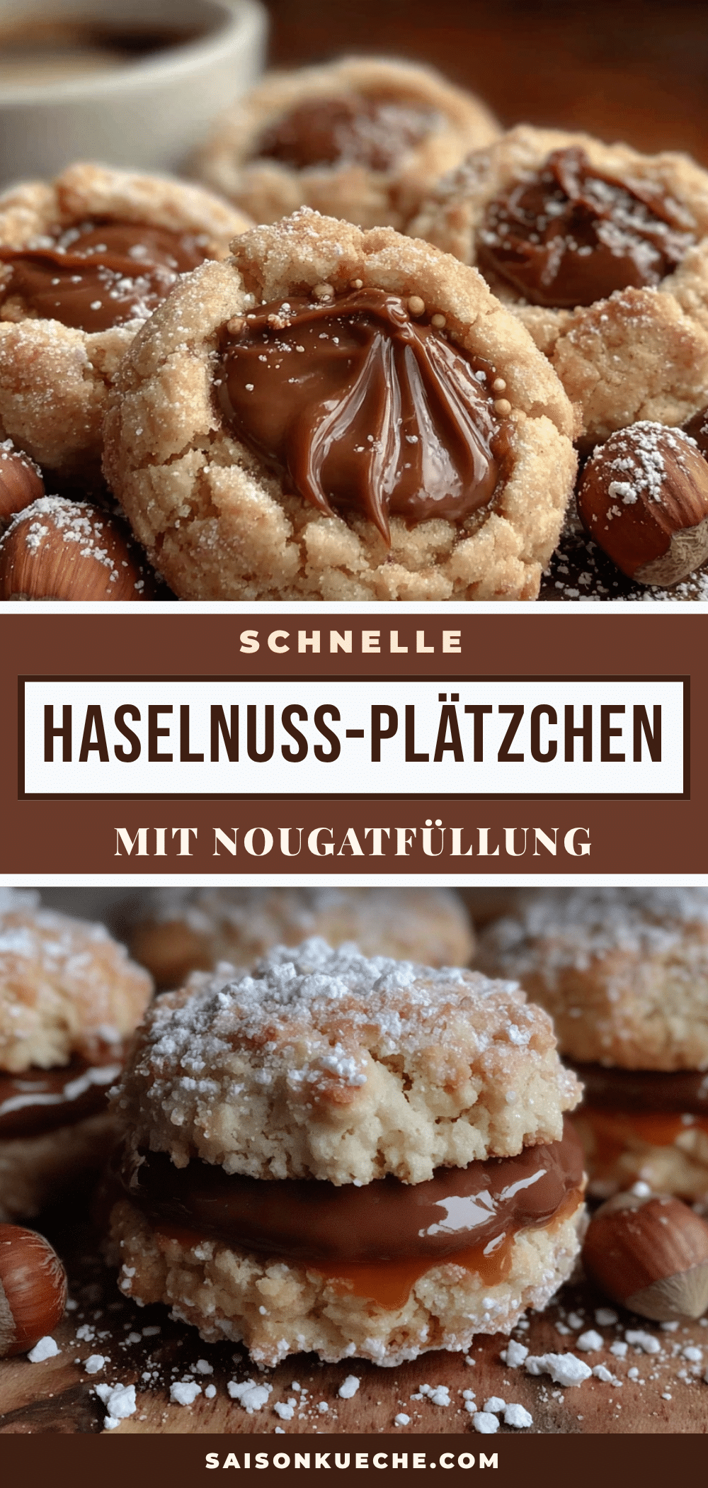 Haselnuss-Plätzchen mit Nougatfüllung recipe