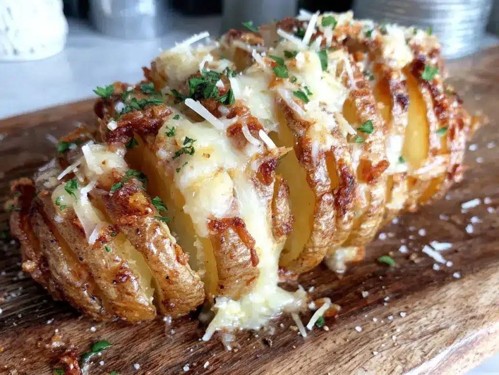 Hasselback-Kartoffeln mit Knoblauchbutter - featured image