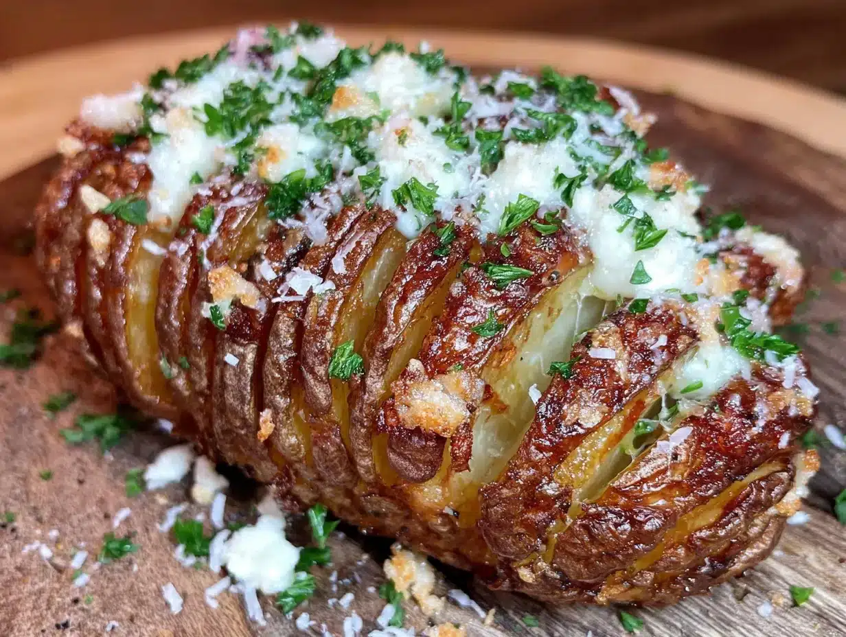 Hasselback-Kartoffeln mit Knoblauchbutter preparation steps