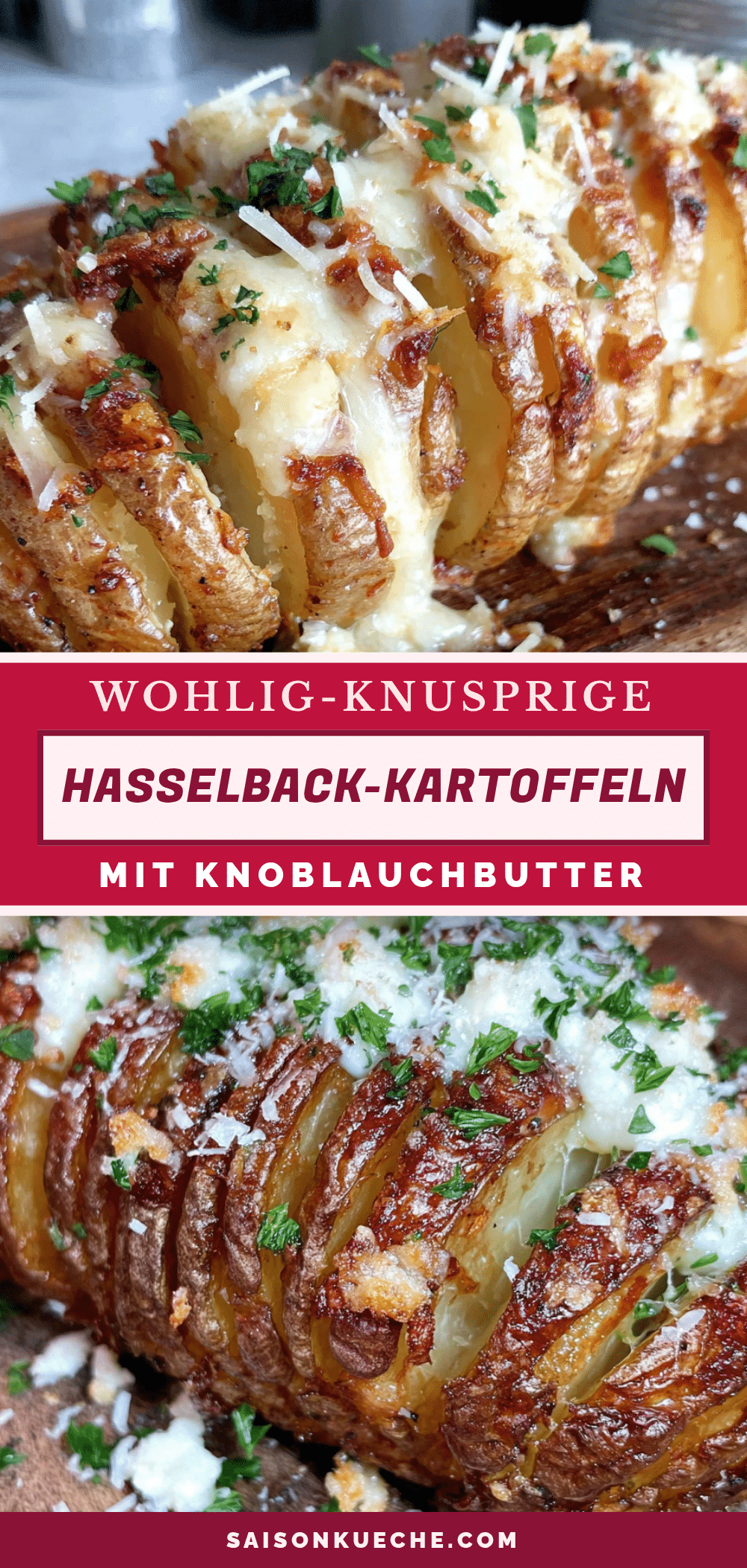 Hasselback-Kartoffeln mit Knoblauchbutter recipe