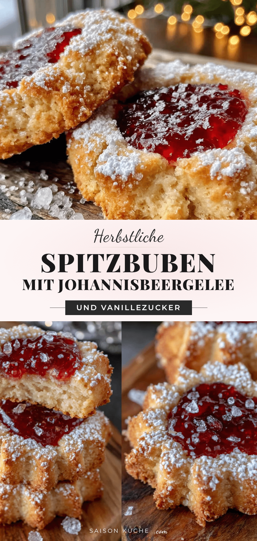 Herbstliche Spitzbuben mit Johannisbeergelee recipe