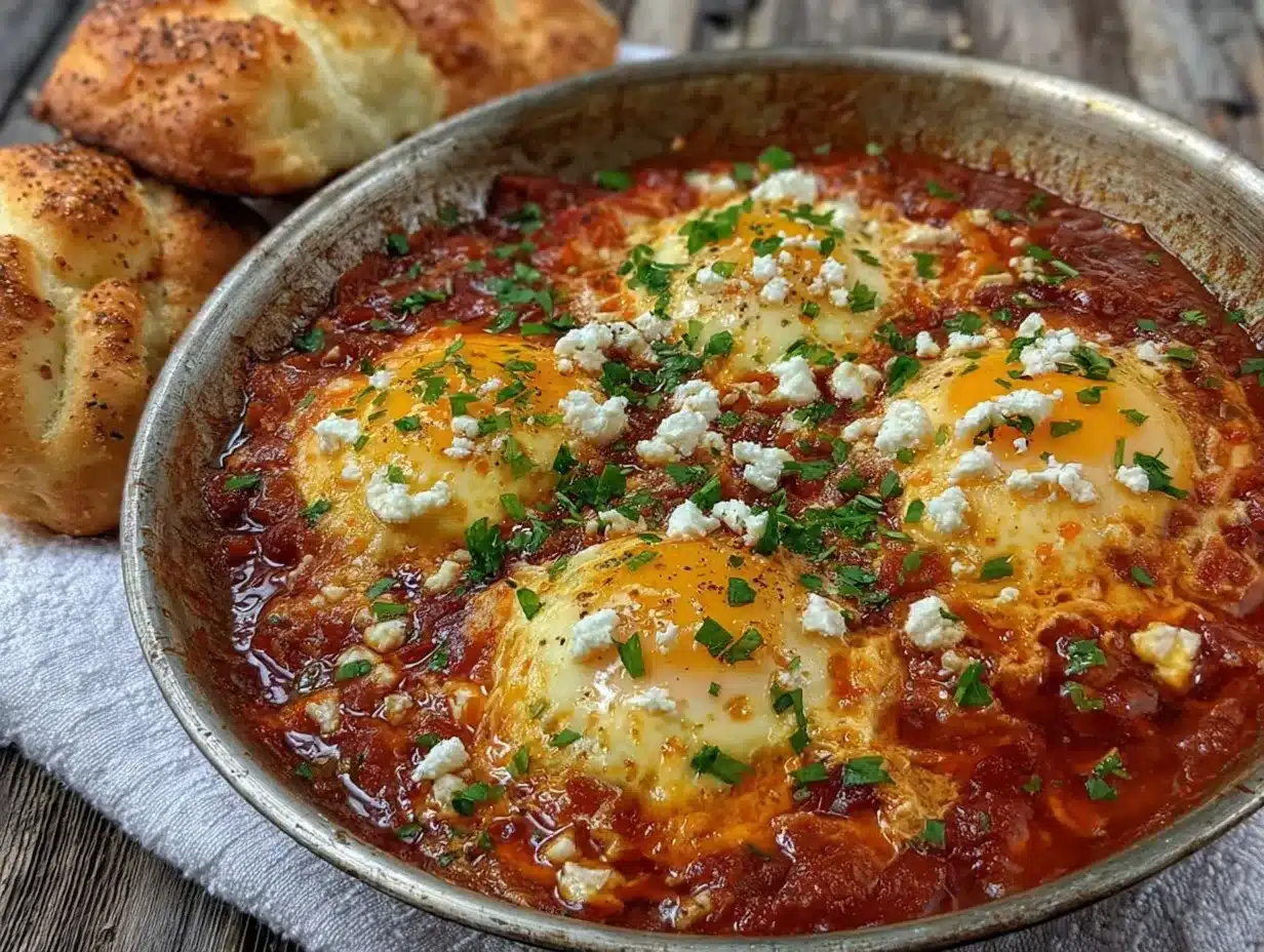 Herbstliches Shakshuka preparation steps