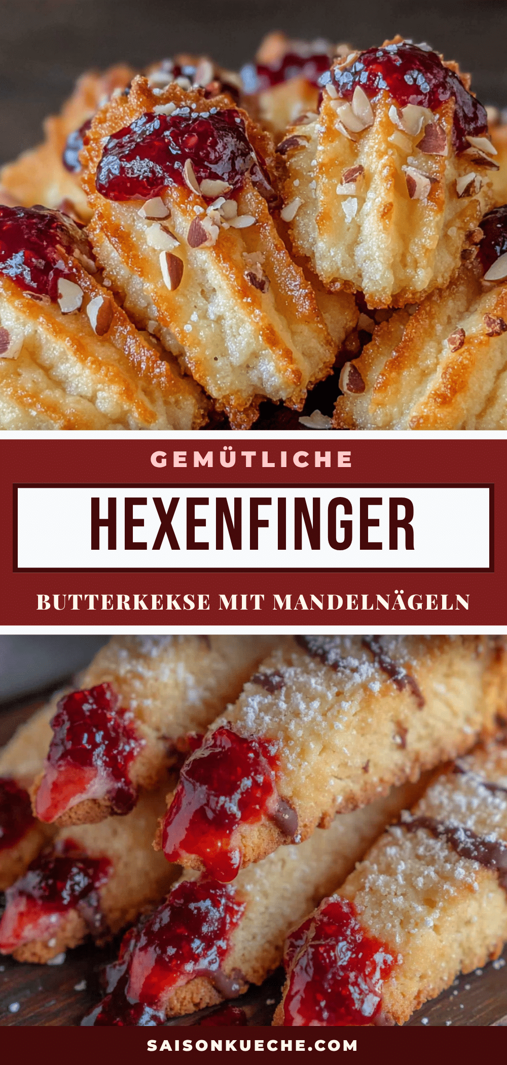 Hexenfinger-Butterkekse mit Mandelnägeln recipe