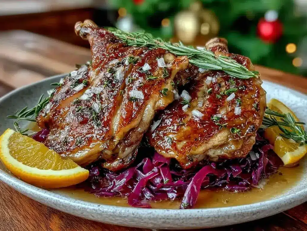 knusprige Gänsekeule aus dem Backofen - featured image