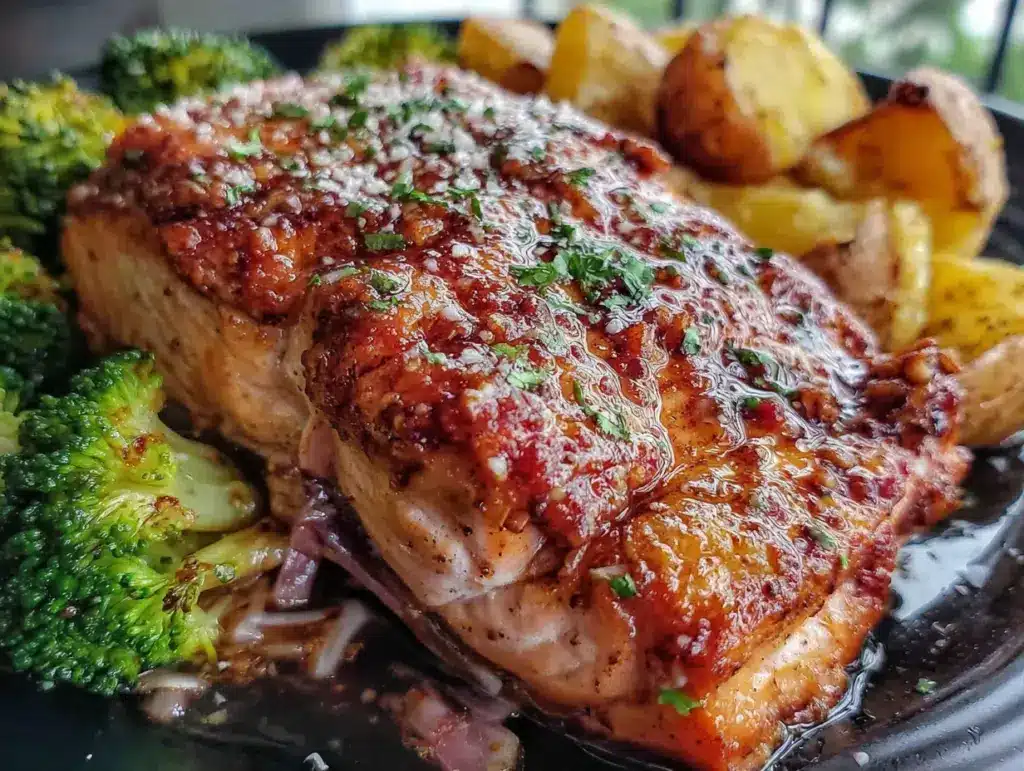 Knuspriger Ofenblech-Lachs mit Süßkartoffeln - featured image
