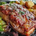 Knuspriger Ofenblech-Lachs mit Süßkartoffeln - featured image