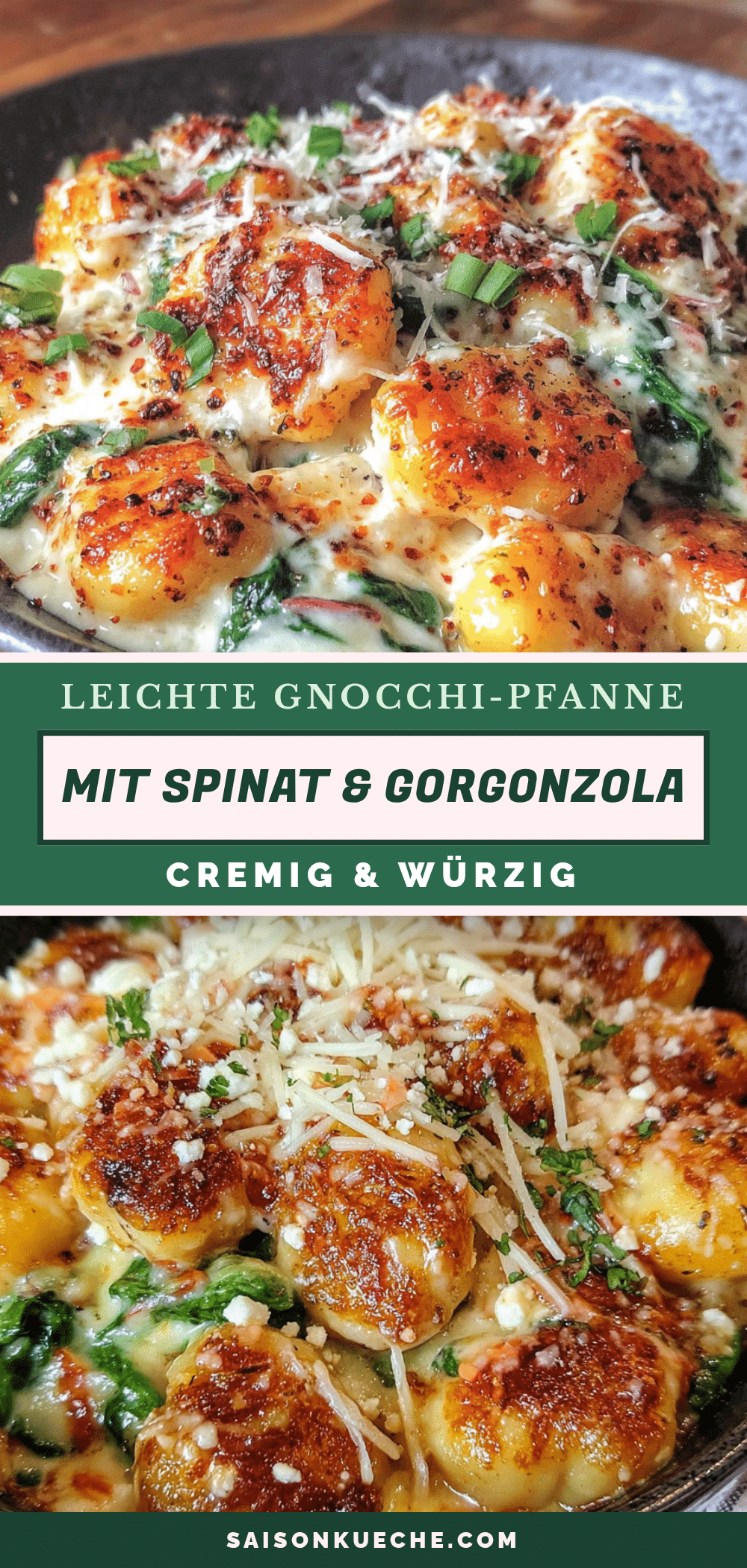 leichte Gnocchi-Pfanne mit Spinat und Gorgonzola recipe