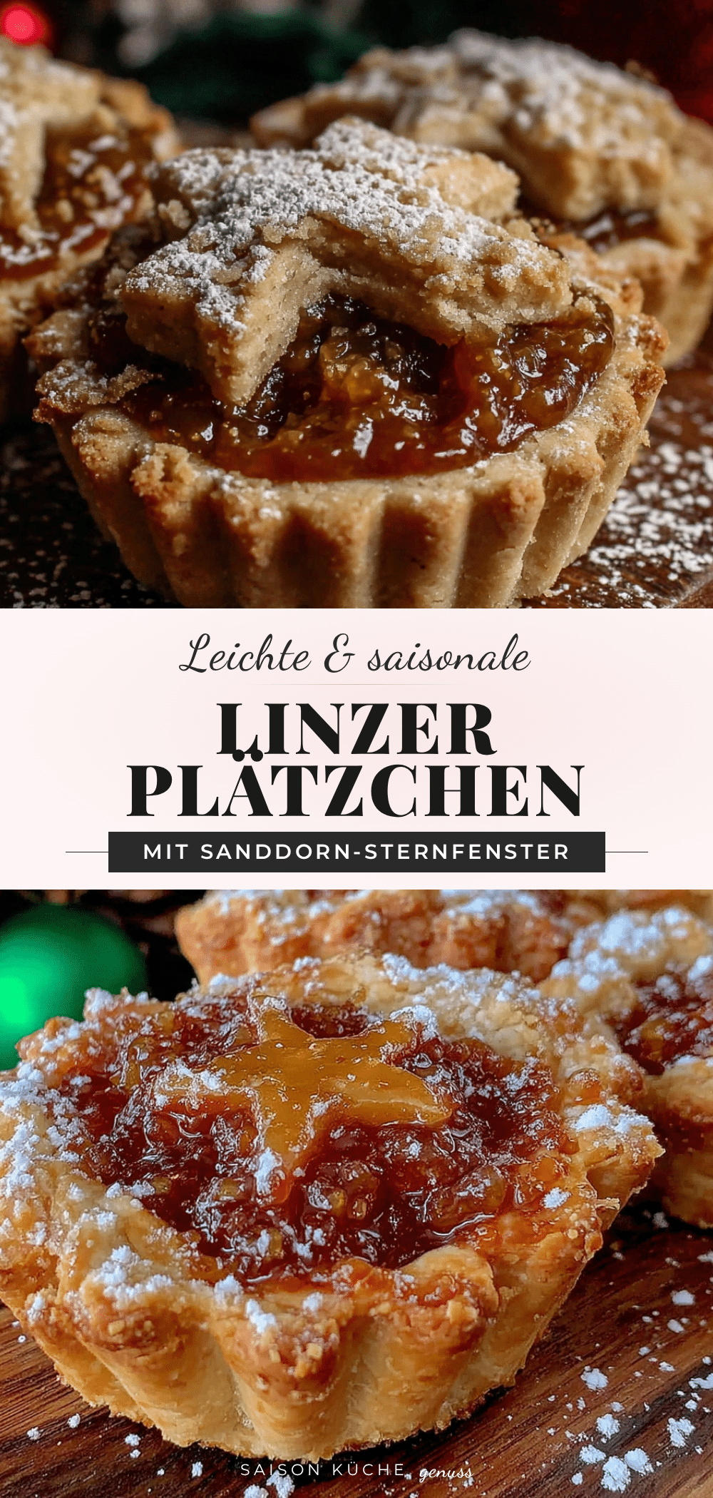 Leichte Linzer Plätzchen mit Sanddorn recipe
