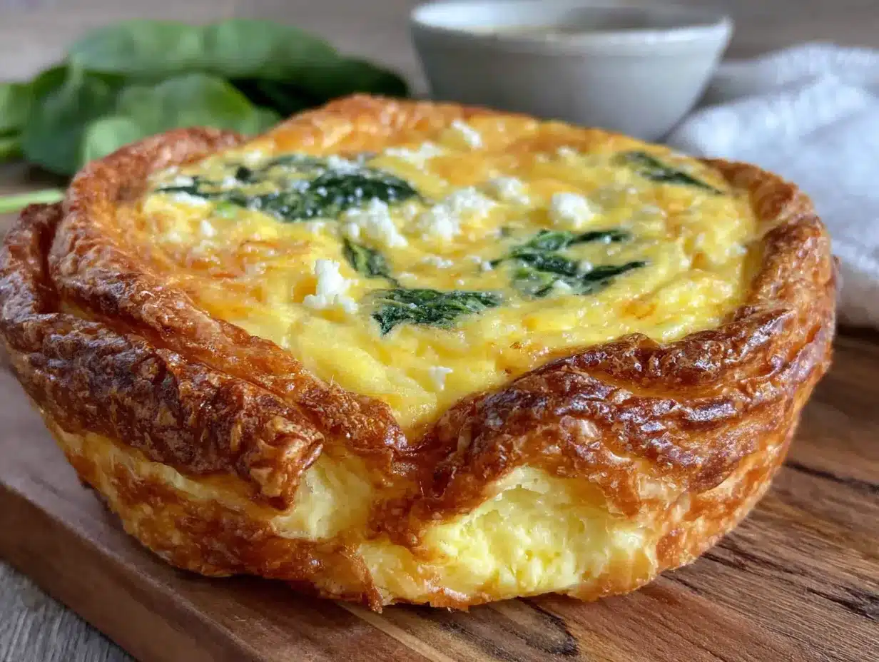 Mini-Quiches mit Spinat und Feta aus Blätterteig preparation steps