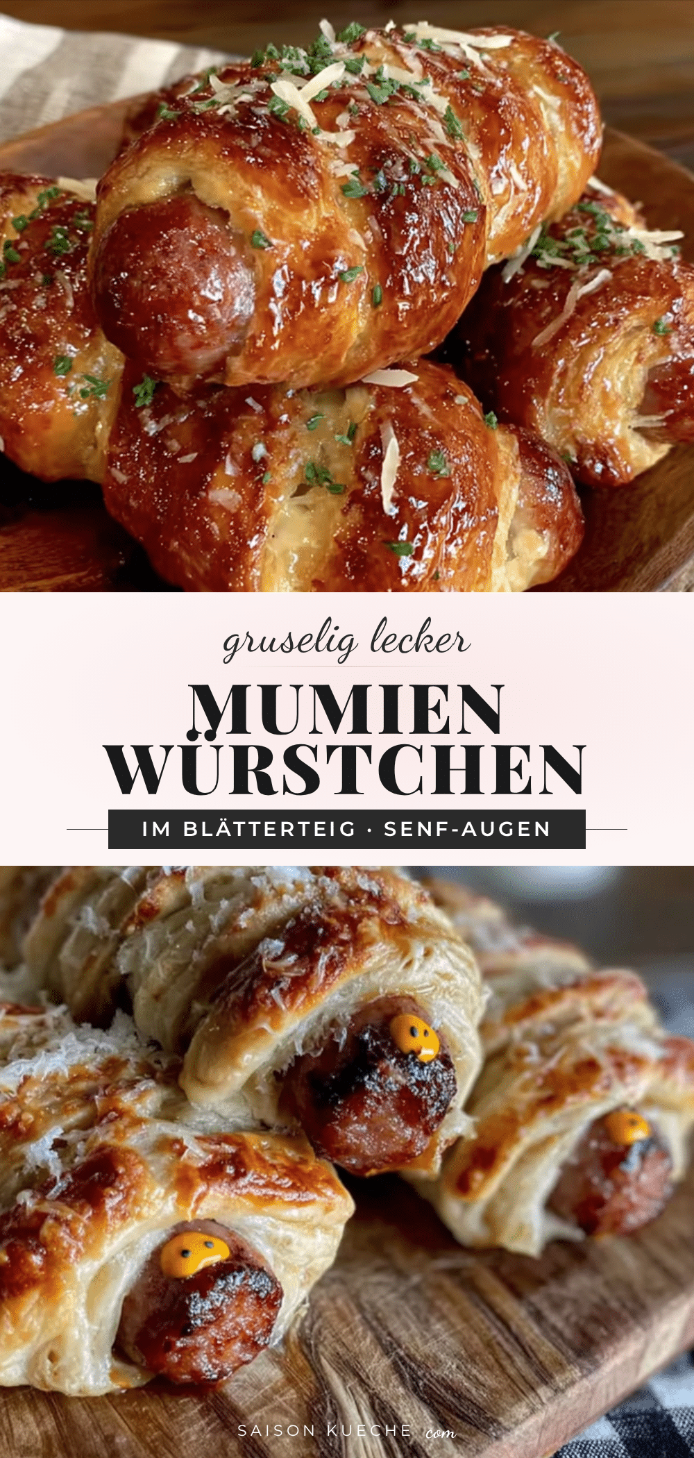 Mumien-Würstchen im Blätterteig recipe