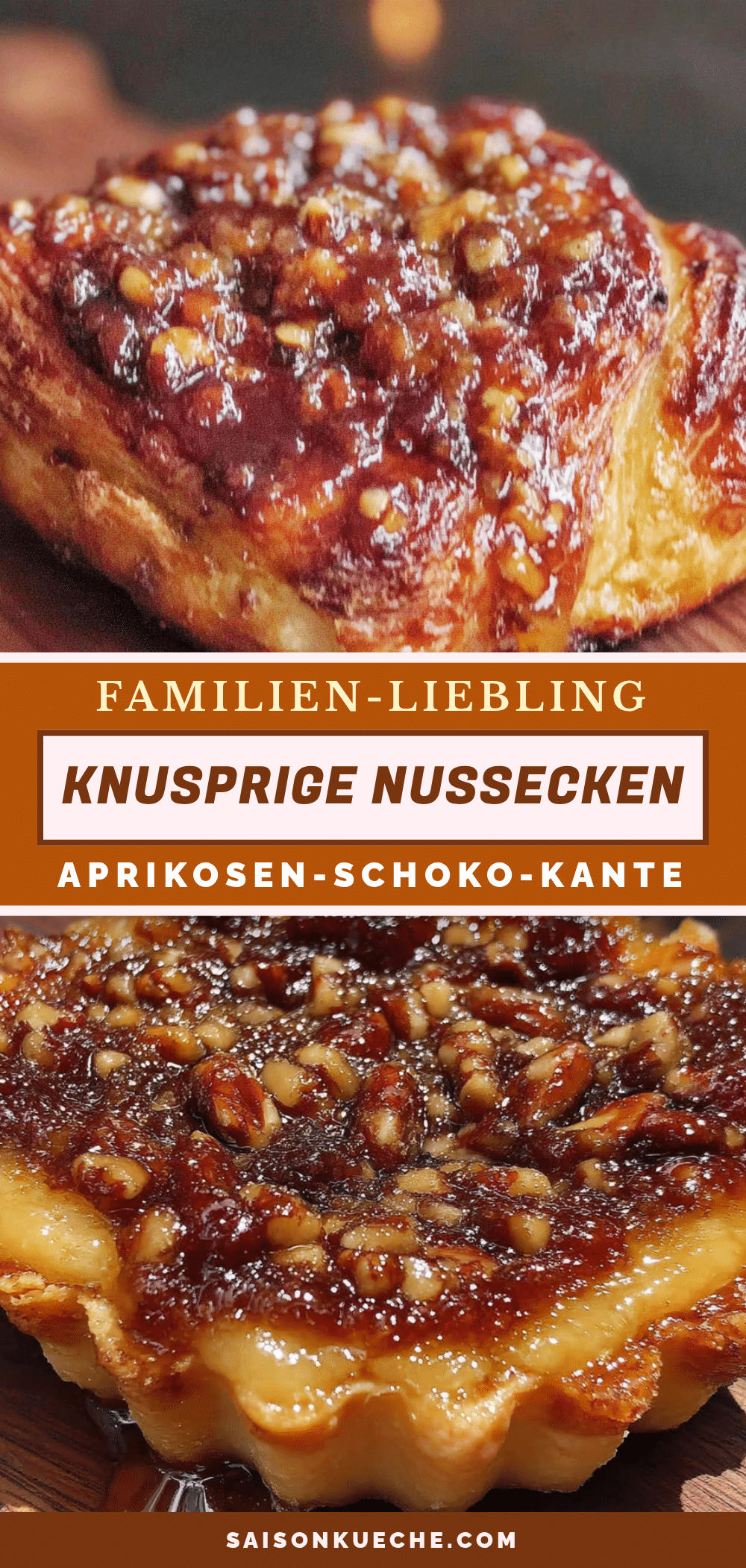 Nussecken mit Aprikosen-Schoko-Kante recipe