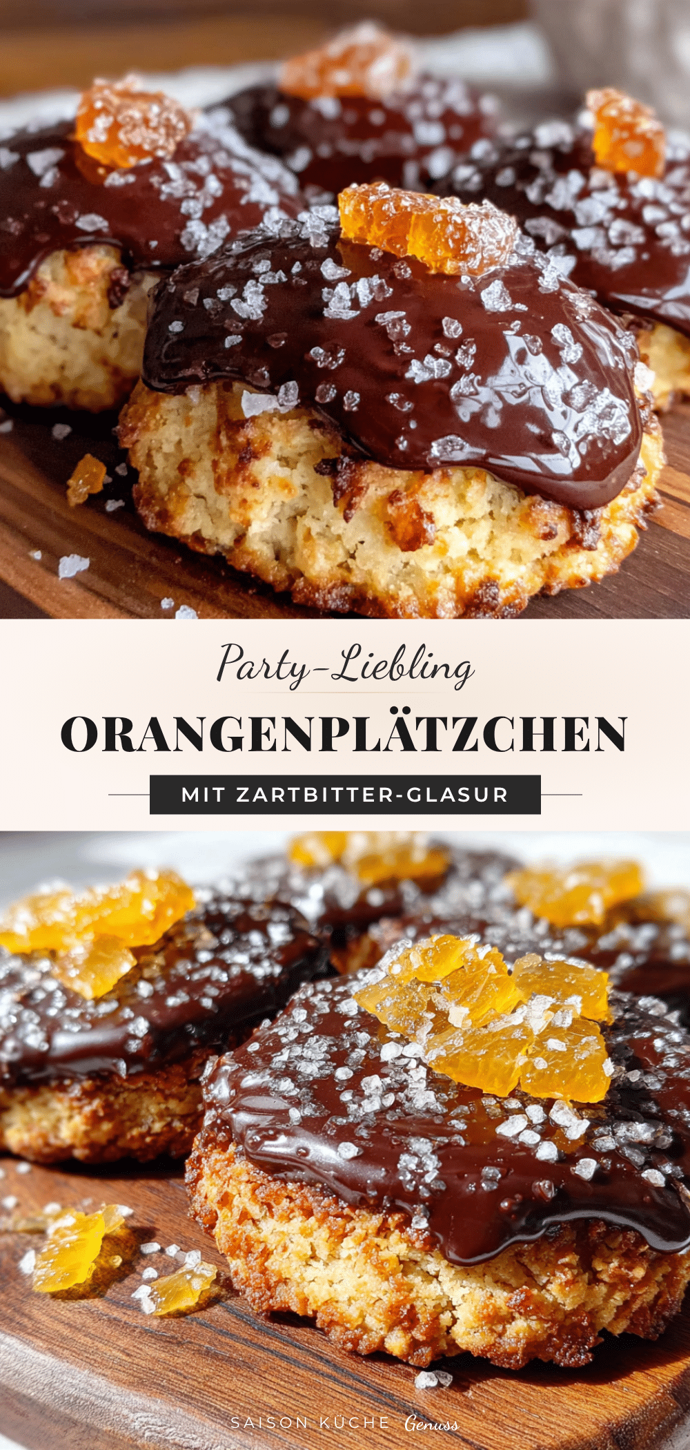 Orangenplätzchen mit Zartbitter-Glasur recipe
