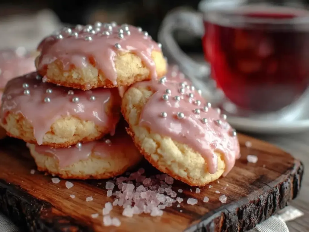 Punschkekse mit rosa Zuckerglasur - featured image