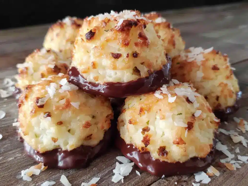 Saftige Kokosmakronen mit Zartbitterboden - featured image
