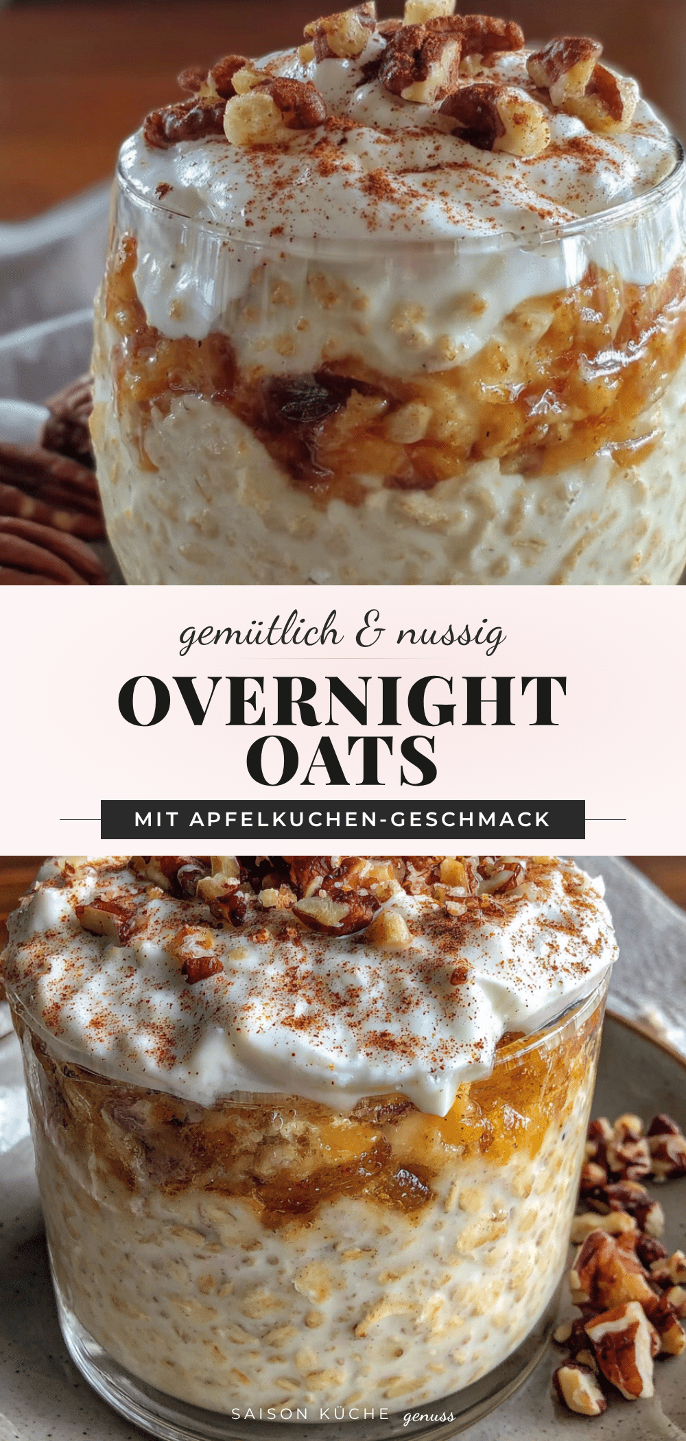 Schnelle Overnight Oats mit Apfelkuchen-Geschmack recipe