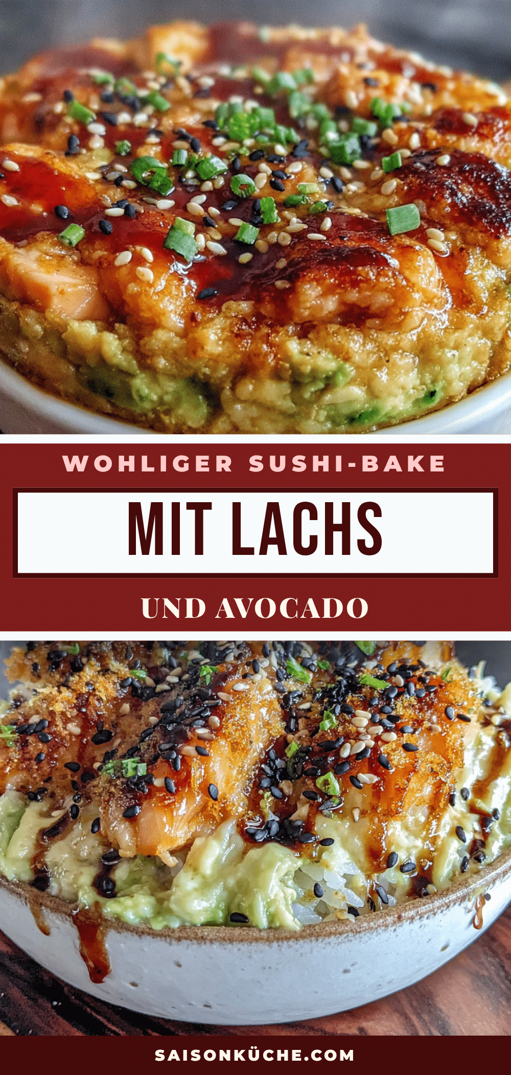 Sushi-Bake mit Lachs und Avocado recipe