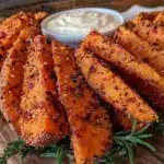 Süßkartoffelspalten mit Feta-Honig-Dip - featured image